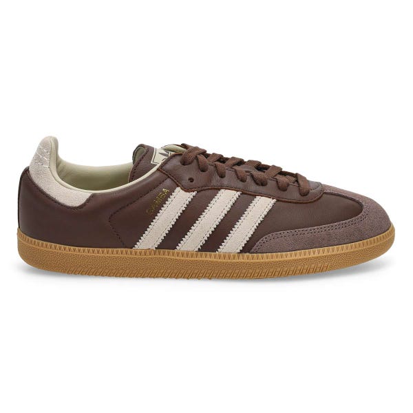 Unisex Samba OG Lace Up Sneaker - Brown/Putty Grey/Gold Metallic