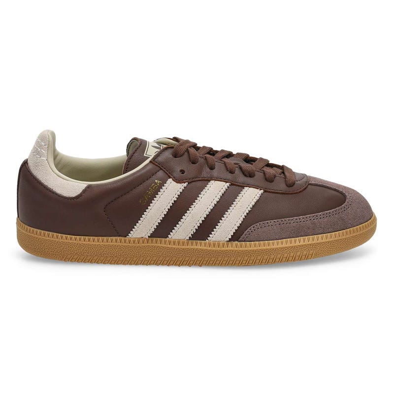 Unisex Samba OG Lace Up Sneaker - Brown/Putty Grey/Gold Metallic