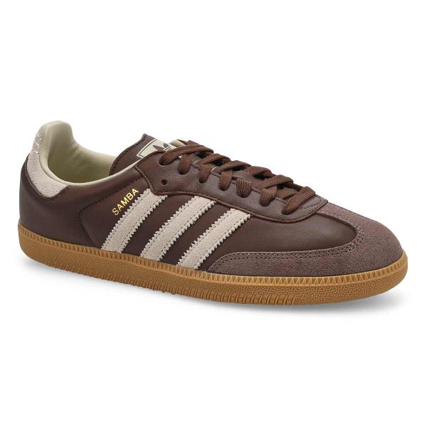 Unisex Samba OG Lace Up Sneaker - Brown/Putty Grey/Gold Metallic