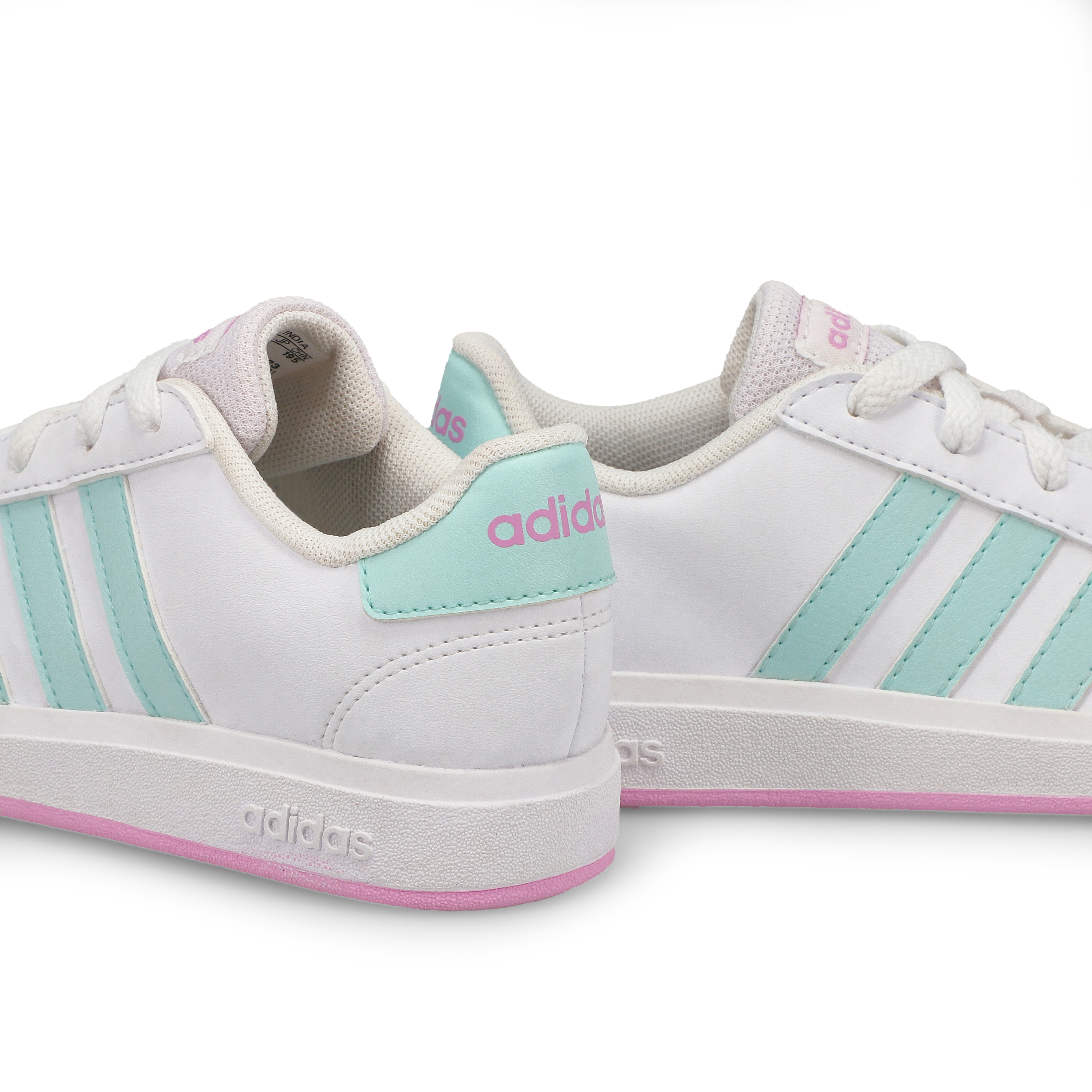 Girls' Grand Court 2.0 K Sneaker - White/Aqua/Lilac