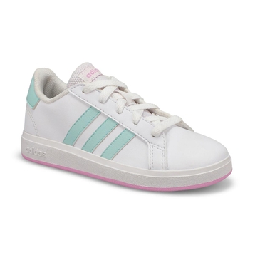 Girls' Grand Court 2.0 K Sneaker - White/Aqua/Lila
