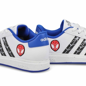 Kids' Grand Court Man K Sneaker - White/Black/Blue