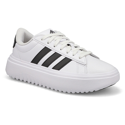 Lds Grand Court Platform Sneaker - White/Black