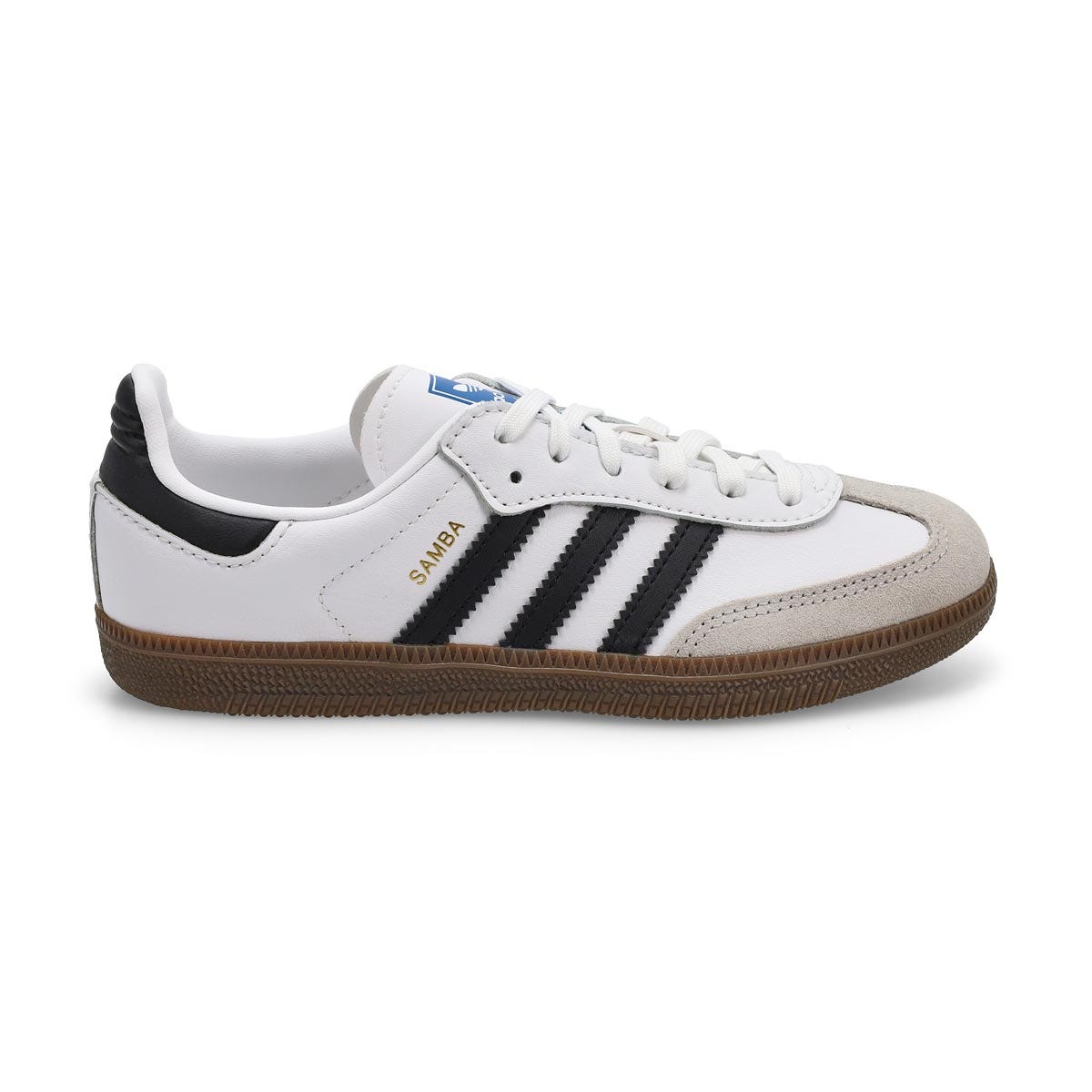 Kids'  Samba OG C Lace Up Sneaker - White/Black/Gu