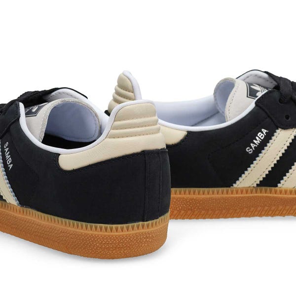 Women's  Samba OG Lace Up Sneaker -Black/Wonder White/Silver Metallic