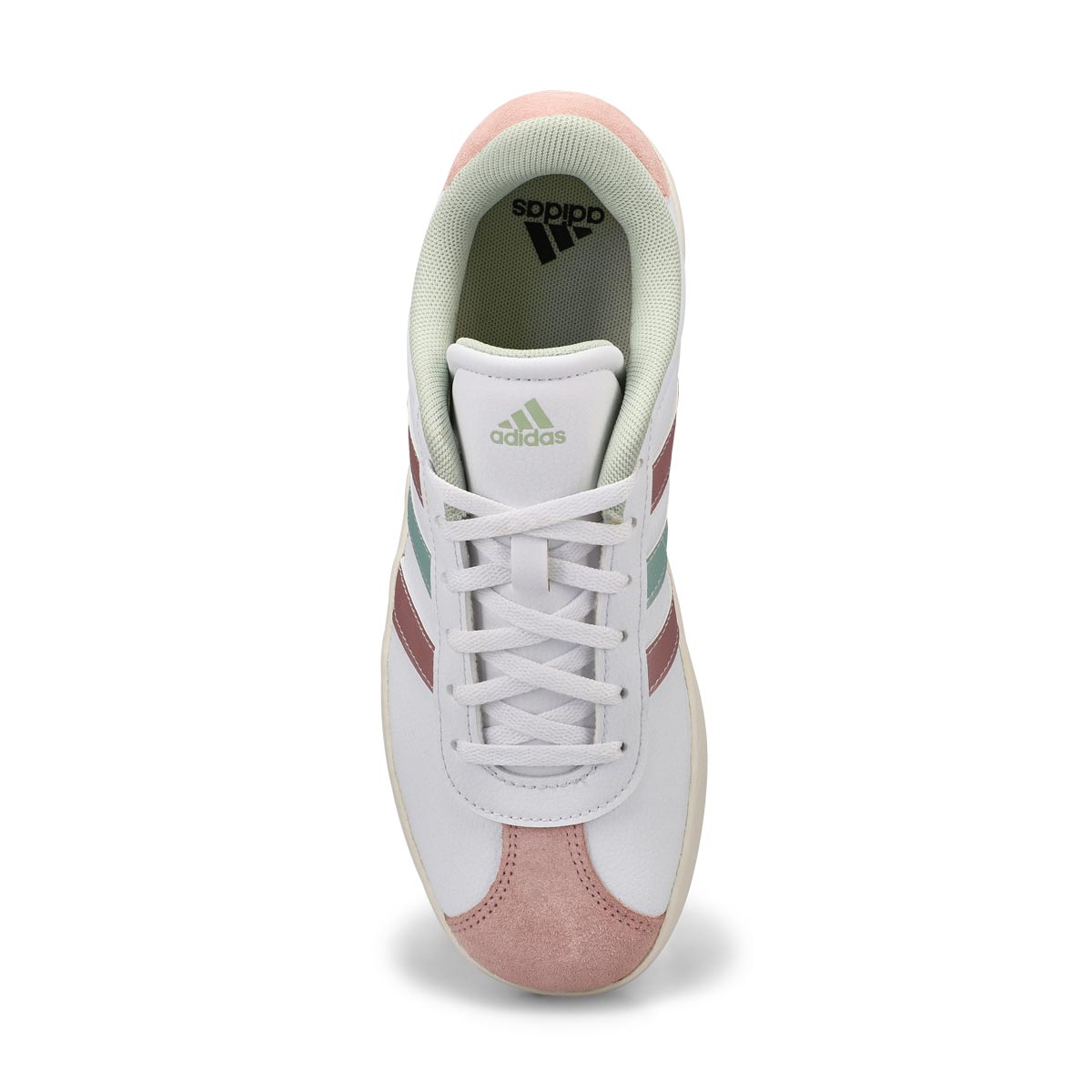 Girls' VL Court 3.0 Lace Up Sneaker - White/Green/Pink