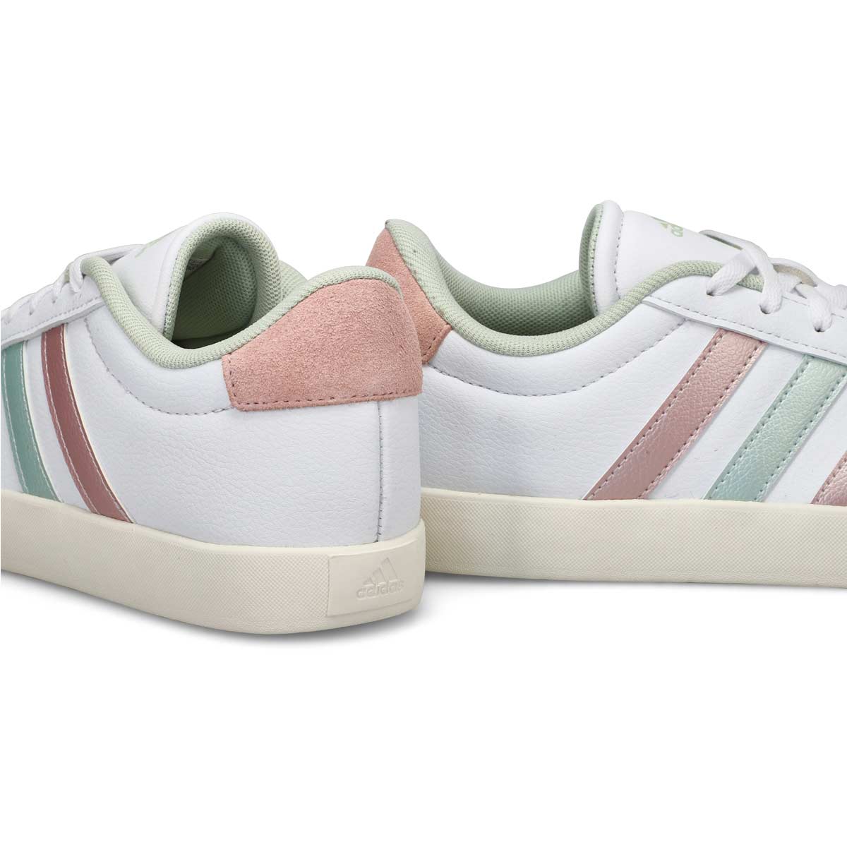 Girls' VL Court 3.0 Lace Up Sneaker - White/Green/Pink