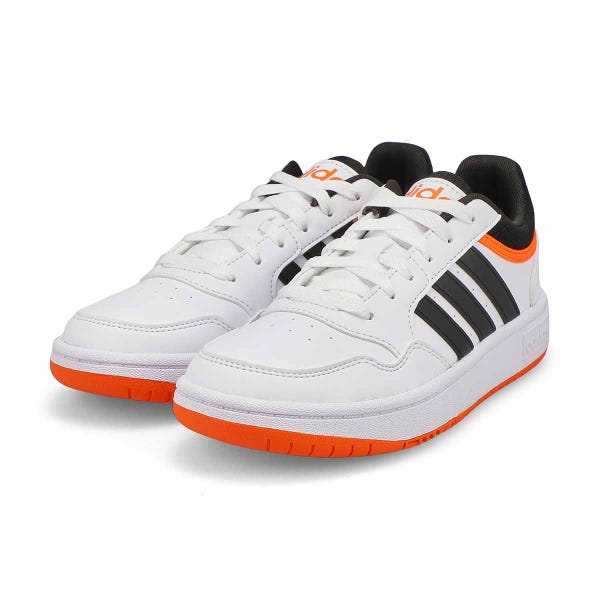Kds' Hoops 3.0 K Sneaker - White/Black/Orange