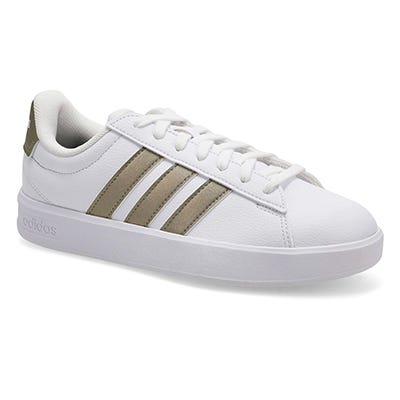 Lds Grand Court 3.0 Lace Up Sneaker - White/Metallic