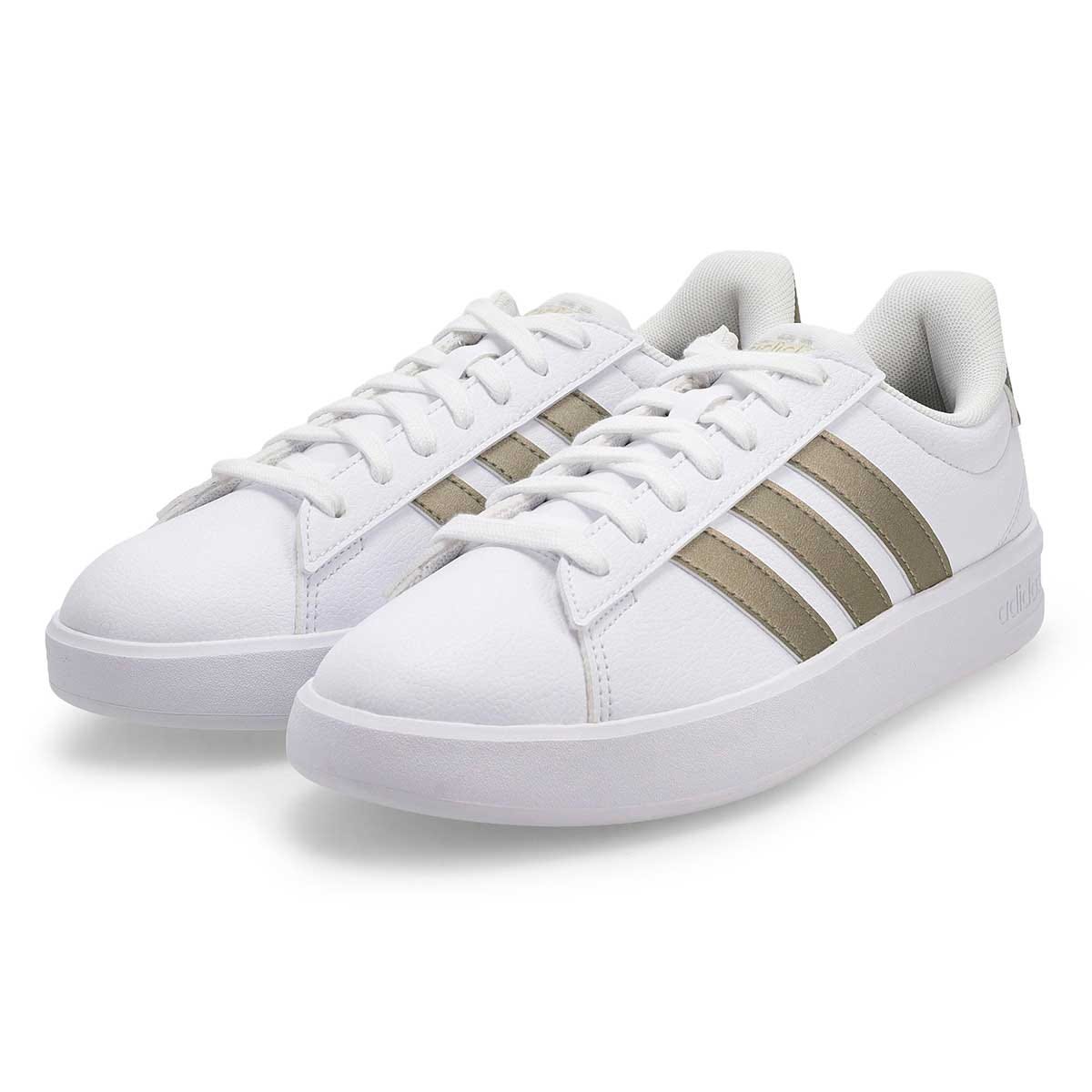 Baskets  lacets GRAND COURT 3.0, blanc/mtallique