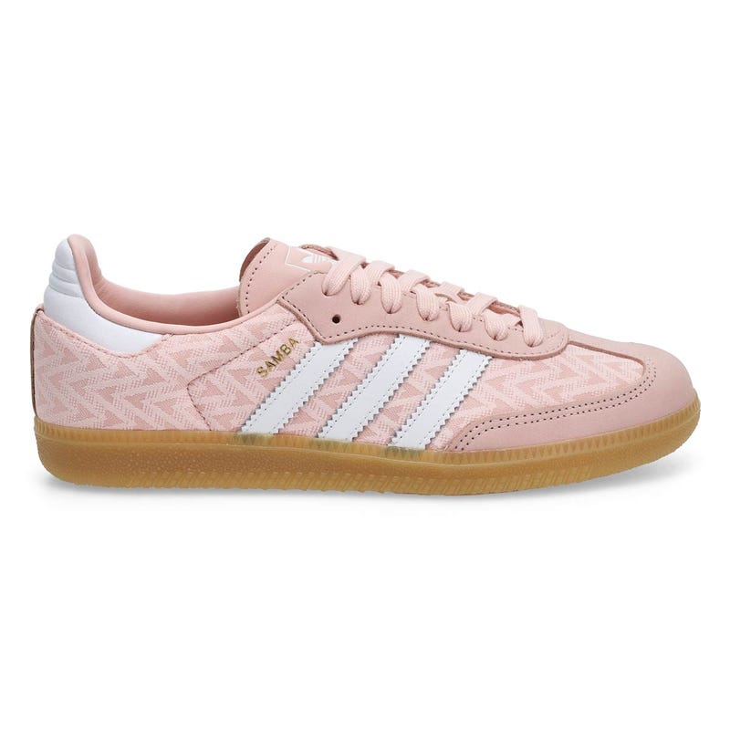 Women's  Samba OG Lace Up Sneaker -Sandy Pink/White/Gold