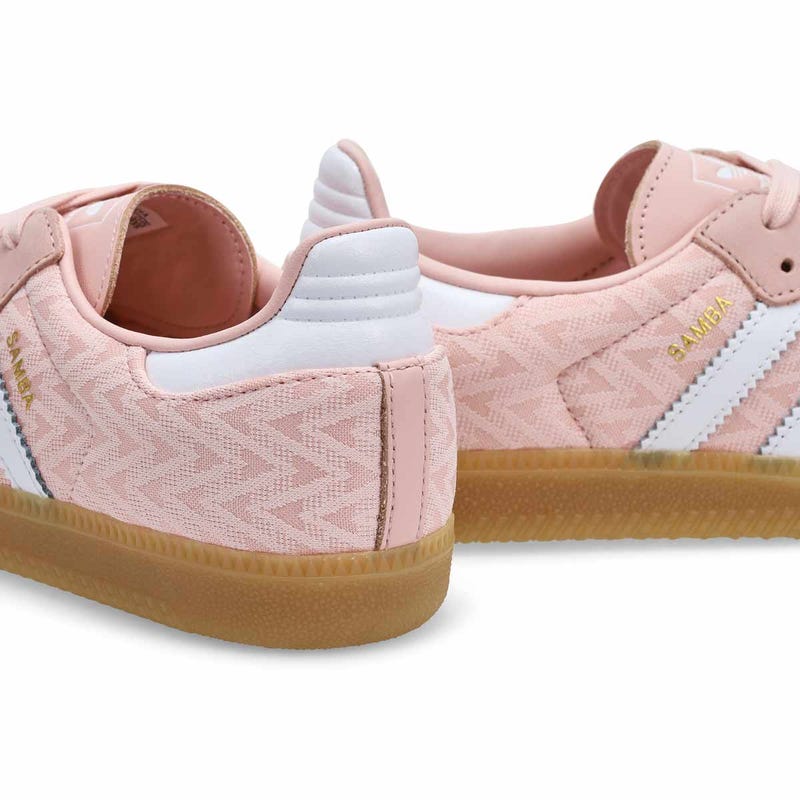 Women's  Samba OG Lace Up Sneaker -Sandy Pink/White/Gold