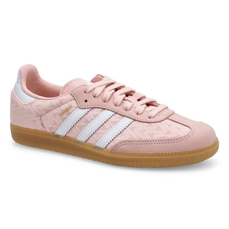 Women's  Samba OG Lace Up Sneaker -Sandy Pink/White/Gold