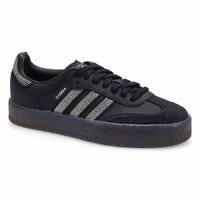 Chaussures lacées Sambae pour femmes - Noir/Bleu métallisé/Blanc gomme