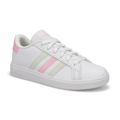 Grls Grand Court 2.0 K Sneaker - White/Jade/Pink