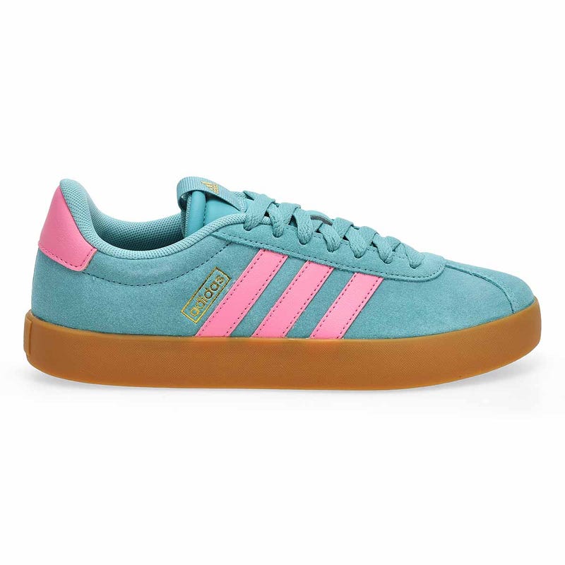 Women's  VL Court 3.0 Lace Up Sneaker - Mint Ton/Bliss Pink/Gold Metallic