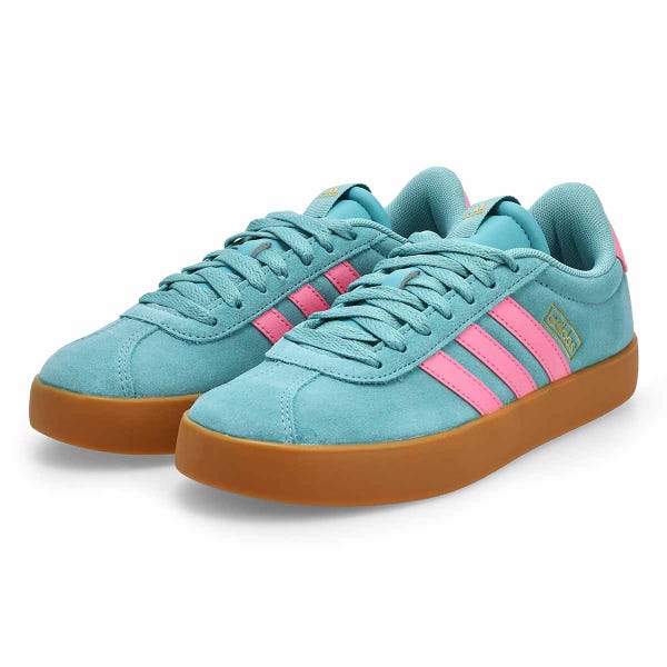 Women's  VL Court 3.0 Lace Up Sneaker - Mint Ton/Bliss Pink/Gold Metallic