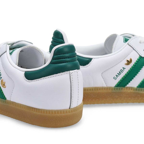 Women's Samba OG Lace Up Sneaker -White/Bold Green/Green