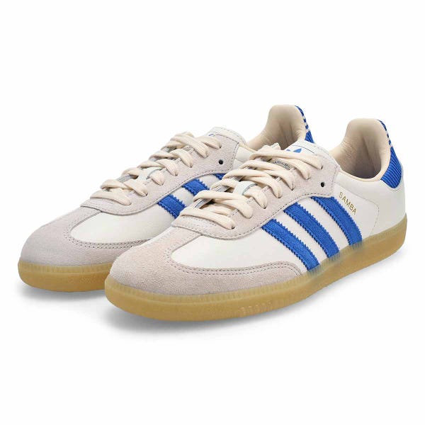 Men's Samba OG Lace Up Sneaker - Cloud White/Blue/Gum3