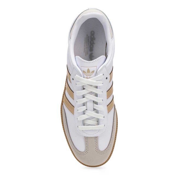 Women's Samba OG Lace Up Sneaker -White/Wonder Gold Metallic/Grey One
