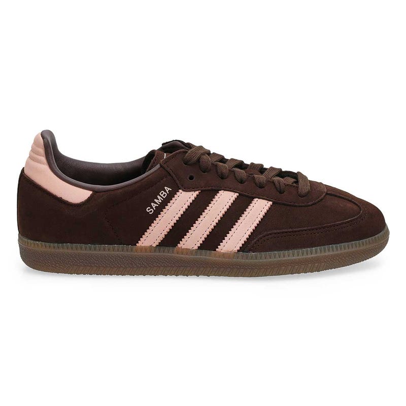 Women's  Samba OG Lace Up Sneaker - Aurora Coffee/Sandy Pink/Flower White