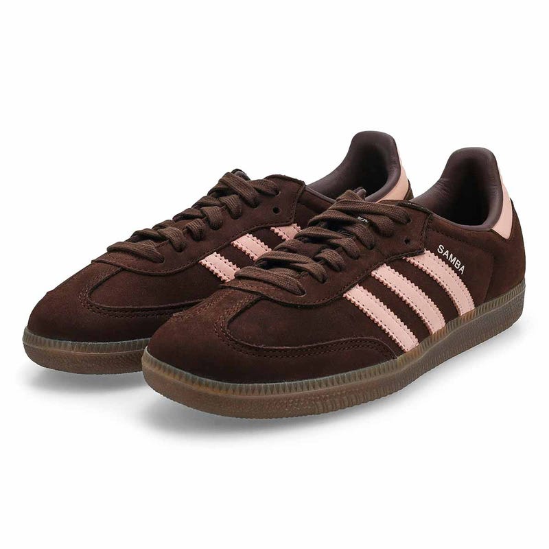 Women's  Samba OG Lace Up Sneaker - Aurora Coffee/Sandy Pink/Flower White