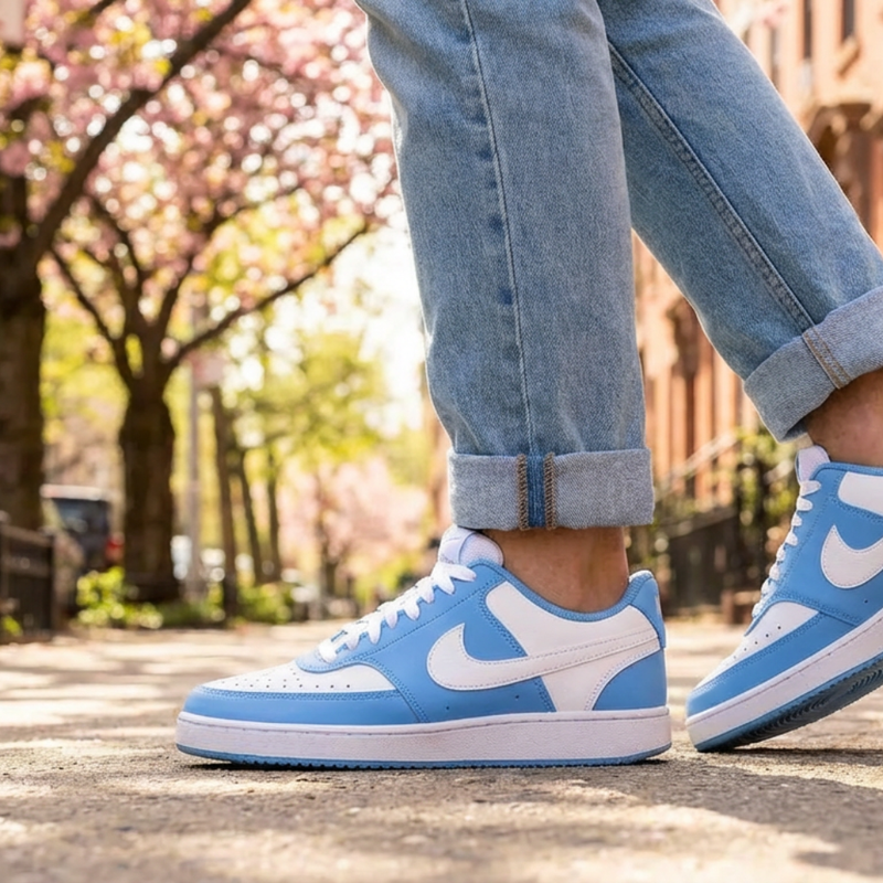 Men's Court Version Lo V2 Lace Up Sneaker - Univ Blue/White