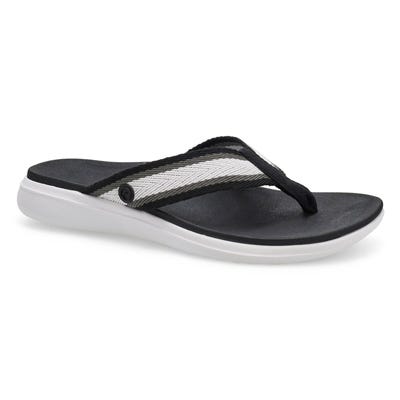 Lds Indigo Casual Thong Sandal - Black/Multi