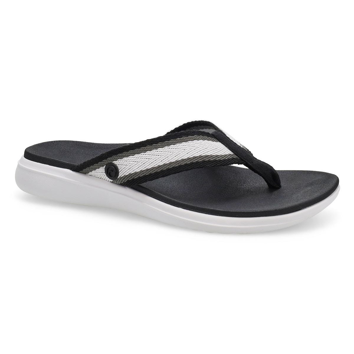 Women's Indigo Casual Thong Sandal - Black/Multi