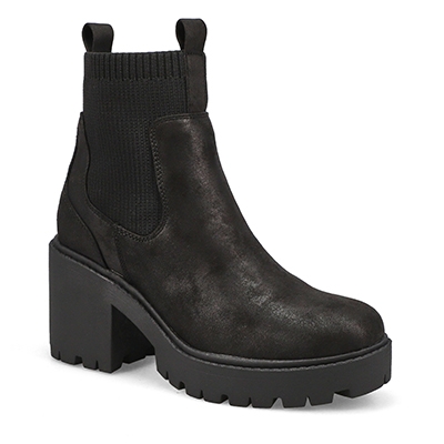 Lds Ingrid Platform Ankle Boot - Black