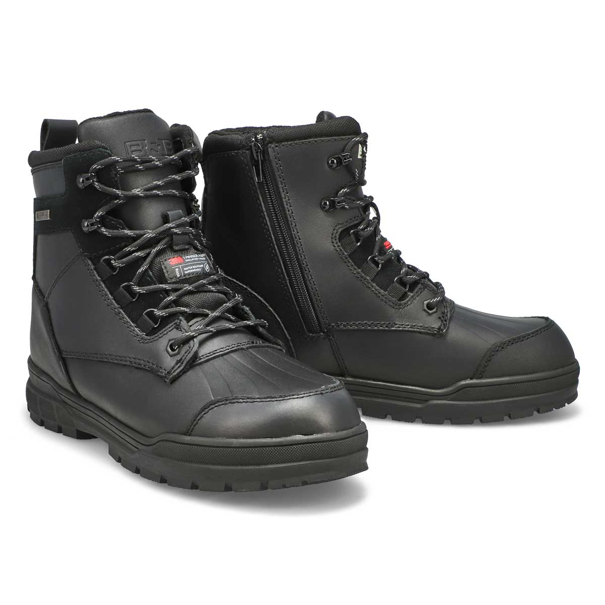 Botte d'hiver imperméable à lacets ISAAC, noir, hommes
