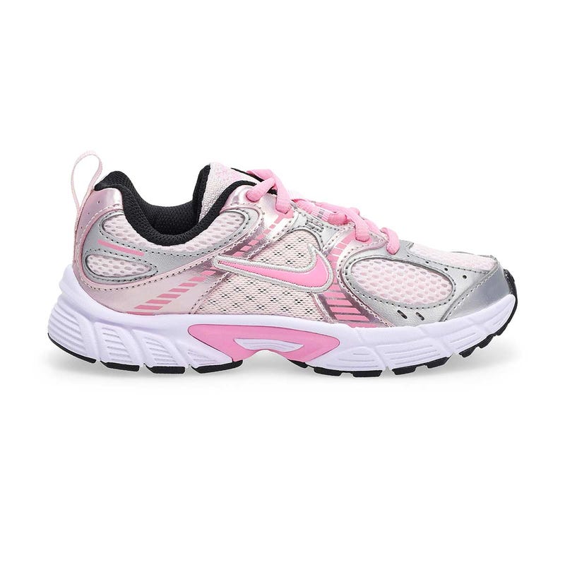 Girls'  V5 RNR Lace BP Performance Sneaker - Pearl Pink/Pink Rise/Metallic Silver