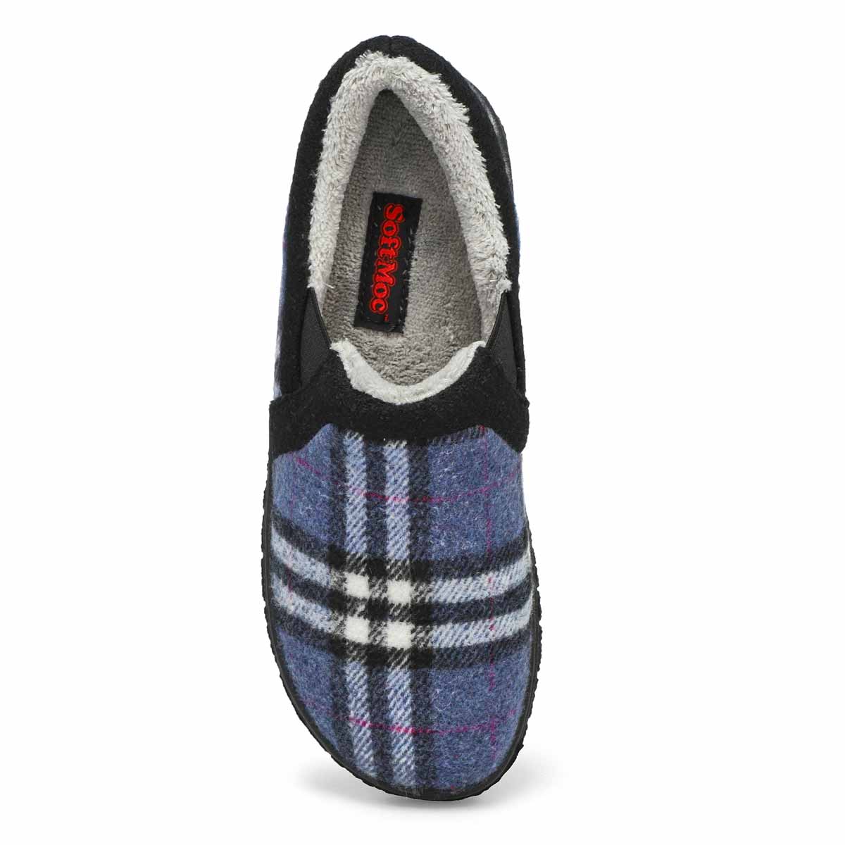 Pantoufle à dos fermé Jackie 2, tartan bleu, fem