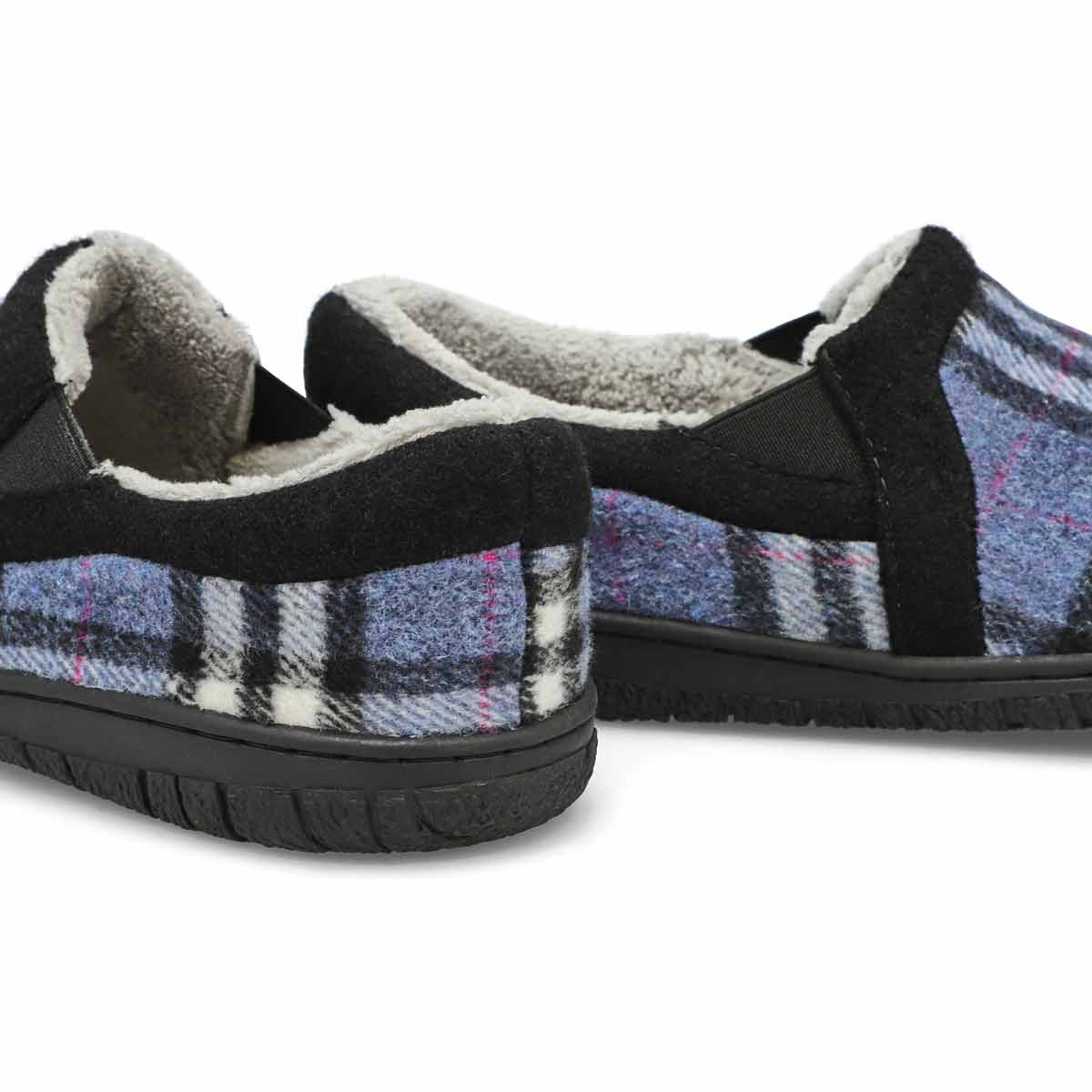 Pantoufle à dos fermé Jackie 2, tartan bleu, fem