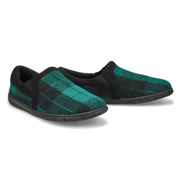 Pantoufle avec mousse mémoire JACOB, tartan vert, 