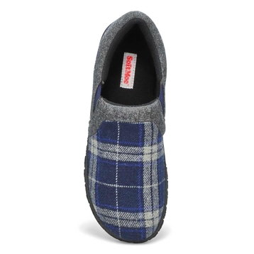 Pantoufle mousse visco.JACOB, tartan marine, homme