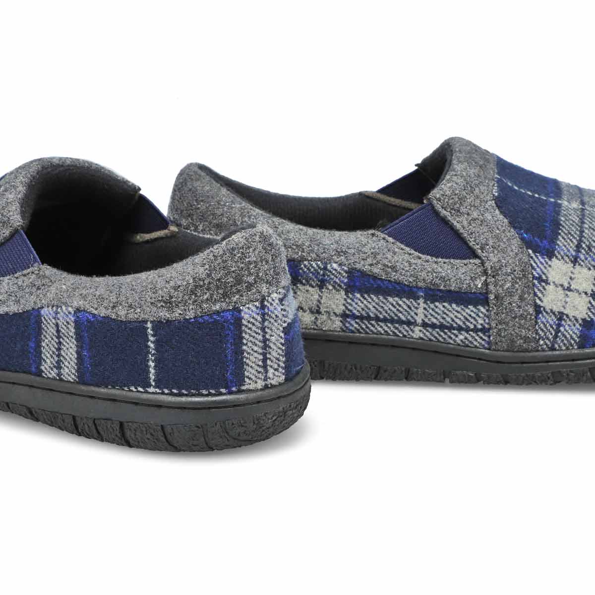 Men's Jacob Memory Foam Closed Back Slipper - Navy Plaid