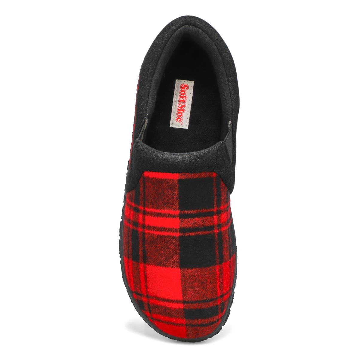 Pantoufle avec mousse mémoire à dos fermé JACOB, tartan rouge, hommes