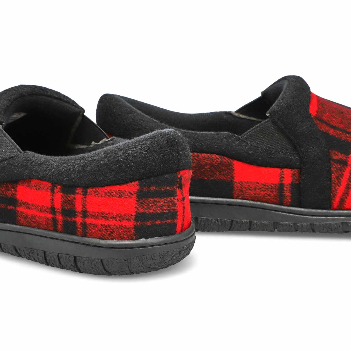 Pantoufle avec mousse mémoire à dos fermé JACOB, tartan rouge, hommes