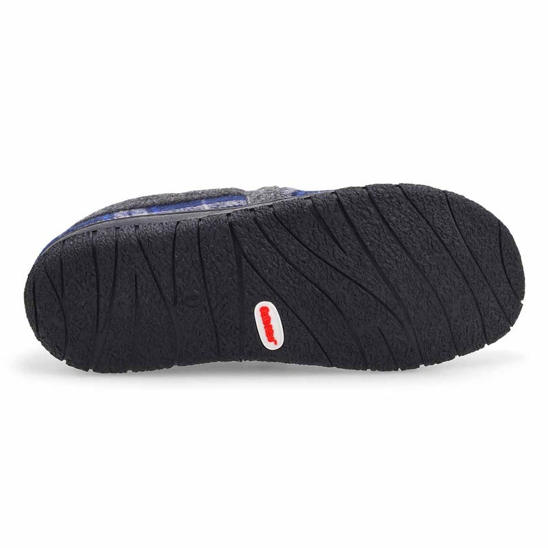 Pantoufle Jacob 2 pour hommes en mousse mémoire - à carreaux bleu marine