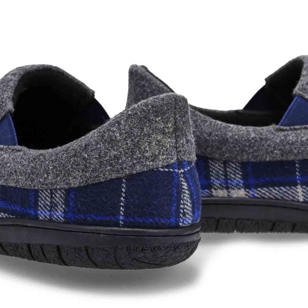 Pantoufle Jacob 2 pour hommes en mousse mémoire - à carreaux bleu marine