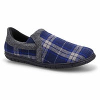 Pantoufle Jacob 2 pour hommes en mousse mémoire - à carreaux bleu marine