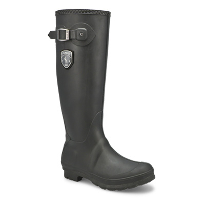 Lds Jennifer Side Buckle Rain Boot - Black