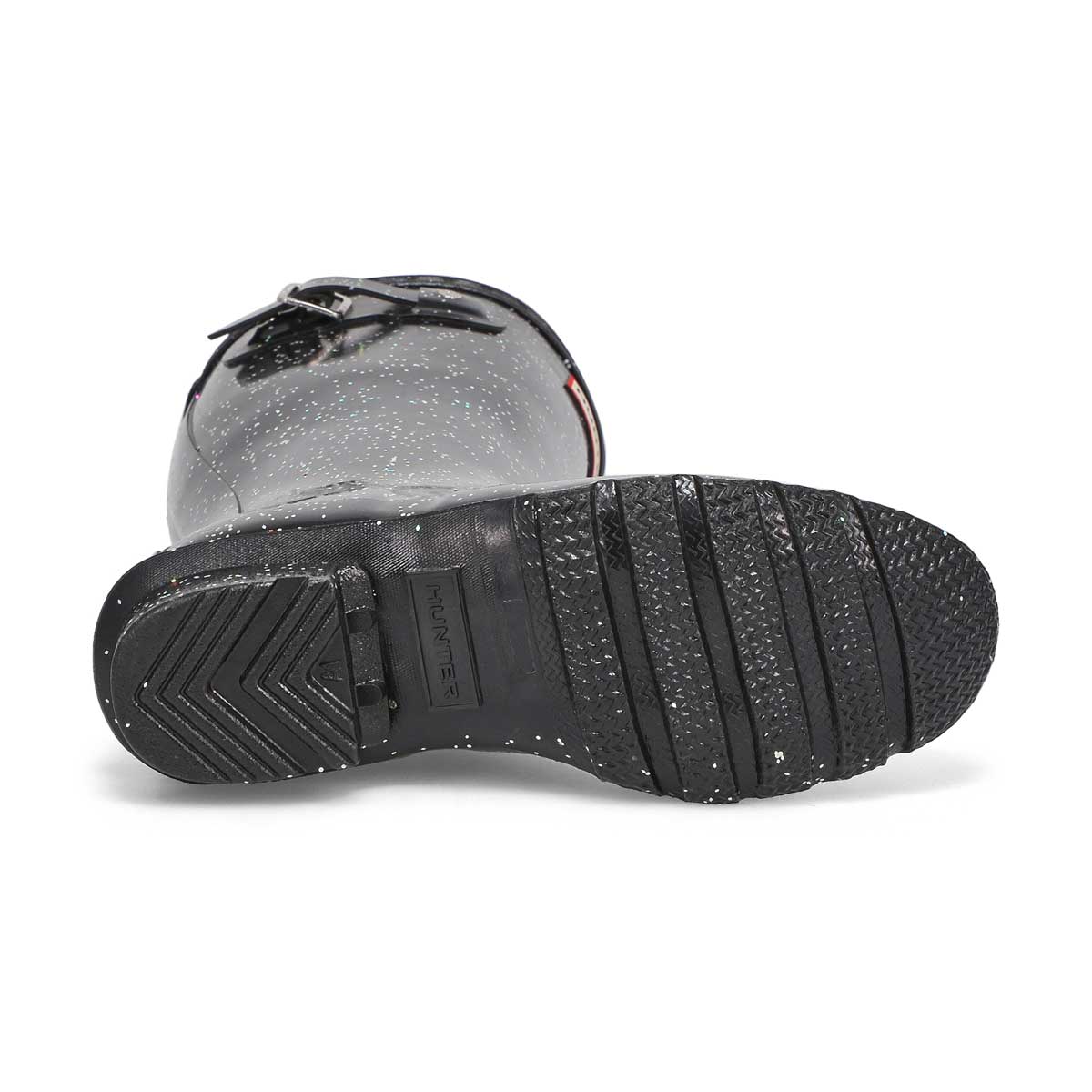 hunter black glitter rain boots