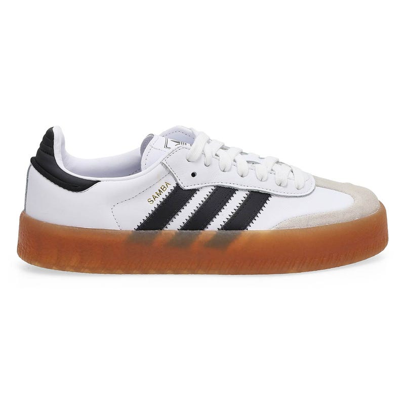 Women's Sambae Lace Up Sneaker -White/Core Black/Gold Metallic