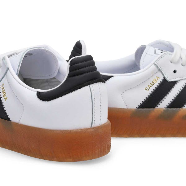 Women's Sambae Lace Up Sneaker -White/Core Black/Gold Metallic