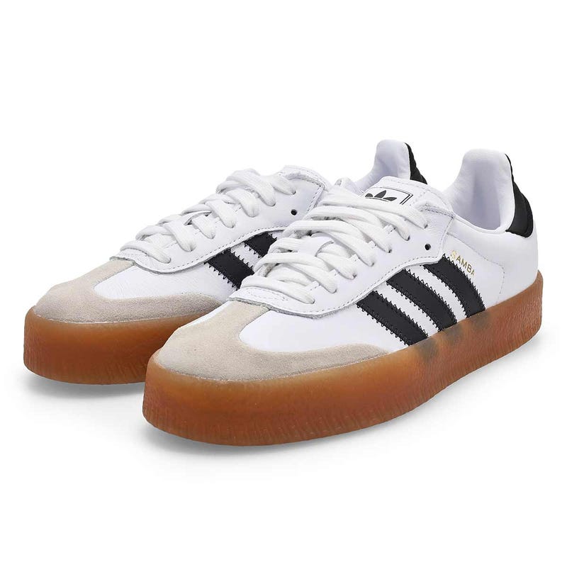 Women's Sambae Lace Up Sneaker -White/Core Black/Gold Metallic