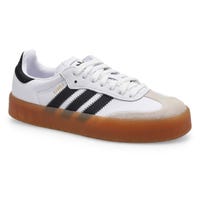 Women's Sambae Lace Up Sneaker -White/Core Black/Gold Metallic