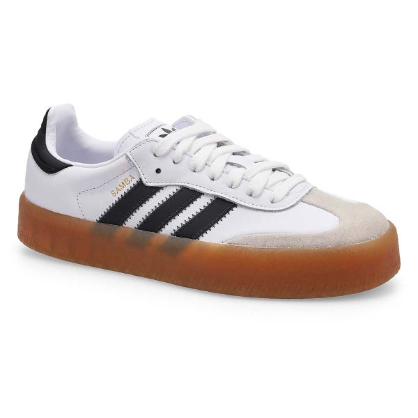 Women's Sambae Lace Up Sneaker -White/Core Black/Gold Metallic