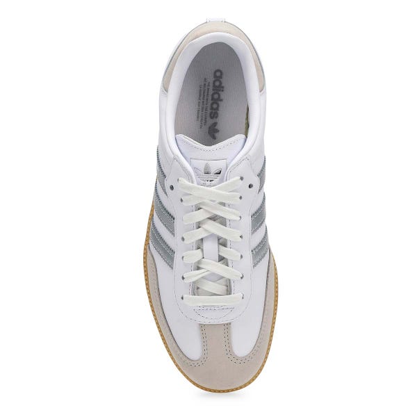 Women's Samba OG Lace Up Sneaker -White/Silver Metallic/Grey One